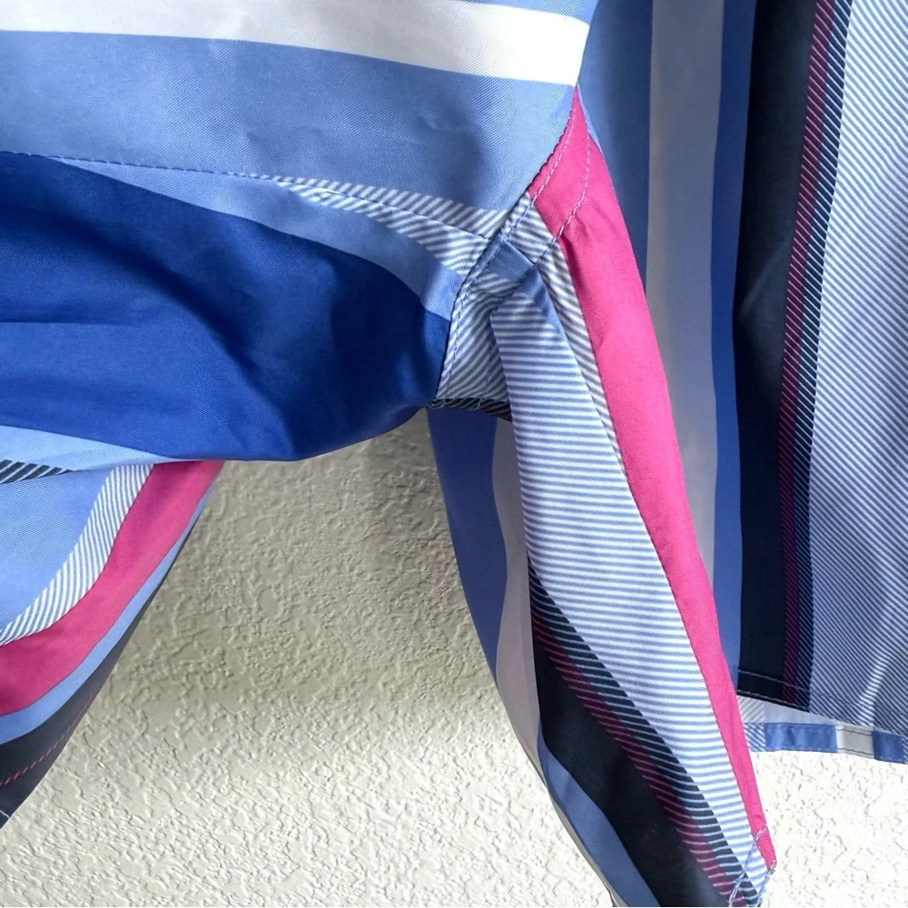 NWT Adidas Men’s Swim Trunks Shorts Blue Pink Stripe Mesh Lined Size 2XL - Picture 8 of 13
